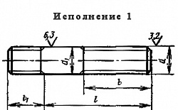 ГОСТ 22037-76 ШПИЛЬКИ С ВВИНЧИВАЕМЫМ КОНЦОМ ДЛИНОЙ 1,6d КЛАСС ТОЧНОСТИ А