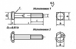 ГОСТ 13152-67 Болт к пазам станочным обработанным 